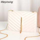 Weiyinxing Solid Color Fashion Shoulder Handbags Female Travel Luxury Cross Body Bag Casual PU Leather Ladies Shoulder Messenger Bag