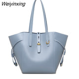 Weiyinxing Genuine Leather Women Handbag Fashion Girls Top-Handle Bucket Bag Soft Cowhide Female Shoulder Bags Women Crossbody Bag Sac