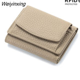 Weiyinxing Women Genuine Leather Purses Female Small Cowhide Wallets Lady Coin Bag Card Holder Large Capacity Money Bag Portable Clutch