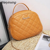 Weiyinxing Women Small Messenger Bag Women Lingge Embroidery Female Shoulder Bag Chain Ladies Phone Purse Casual Crossbody Bags