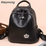 Weiyinxing Designer Women Travel Backpack High Quality Soft PU Leather Women Backpack Fashion Girls School Backpack Women Backpack