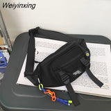 Weiyinxing Product Unisex Pure Color Shoulder Bag Fashion Casual Mini Boys Girls Chest Package Inclined Shoulder Bag Nylon Cool style
