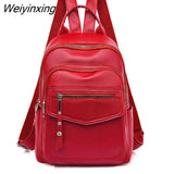 Weiyinxing New 2023 Women Leather Backpacks Fashion Shoulder Bag Female Backpack Ladies Travel Backpack Mochilas School Bags For Girls