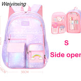 Weiyinxing New School Backpack 1 Grade 3 Years Cute Colorful School Bag for Girls Waterproof Children Kindergarten Small Backpack