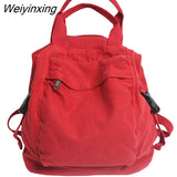 Weiyinxing Women Backpack Canvas Girl Fabric School Bag New College Student Vintage Female Laptop Bag Travel Kawaii Ladies Backpack