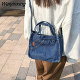 Weiyinxing Jeans Handbags Vintage Denim bag Luxury Tote For Women 2023 Trend Shoulder Bag Denim Crossbody Women's Handbag and Purse