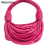 Weiyinxing Noodle Bag Designer Double Kotted Women Handbags Luxury Soft Pu Leather Shoulder Crossbody Bags Small Female Purses 2023