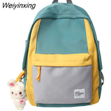 Weiyinxing Female Travel Book Bag Lady Nylon College Kawaii Backpack Women Cute Leisure School Bag Cool Girl Laptop Backpack Fashion