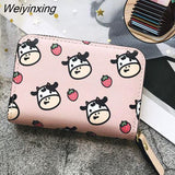 Weiyinxing Women PU Leather Wallet Ladies Small Mini Coin Purse Printing Wallets Short Zipper Credit Card Holder for Cute Female Purses