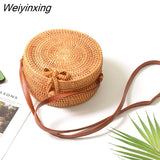 Weiyinxing Round Mulit Style Straw Bag Handbags Women Summer Rattan Bag Handmade Woven Beach Circle Bohemia Handbag New Fashion