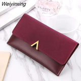 Weiyinxing Leather Women Wallets Hasp Lady Moneybags Zipper Coin Purse Woman Envelope Wallet Money Cards ID Holder Bags Purses Pocket