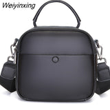 Weiyinxing Women's Bag High Quality Genuine Leather Shoulder Bags Woven Wide Shoulder Strap Female Messenger Bag Luxury Brand Women Handbag