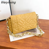 Weiyinxing Designer Women's Underarm Shoulder Bags 2023 Trend Thick Chain Quilted Female Handbag Women Clutch Bags Ladies Hand Bag