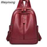 Weiyinxing Fashion Women Backpack High Quality Youth Leather Backpacks for Teenage Girls Female School Shoulder Bag Bagpack mochila