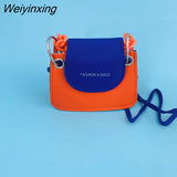 Weiyinxing Ladies Simple Versatile Bag Women Mini Crossbody Bag Acrylic Chain Lady Hit Color PU Leather Luxury Designer Shoulder Bag