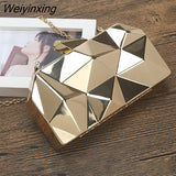 Weiyinxing Acrylic Box Geometric Evening Bag Clutch Bags Elegent Chain Women Handbag for Party Shoulder Bag for Wedding/Dating/Party