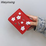 Weiyinxing Women Embroidery Short Wallet Female Large Capacity Coin Purse fold Card Holder Ladies Multifunction Fashion Purse