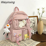 Weiyinxing Women Large Capacity Kawaii Backpack Waterproof Nylon Female Schoolbag Cute Girl Travel Book Bags College Lady Laptop Backpacks