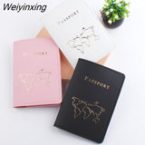 Weiyinxing pcs New Map Couple Passport Cover Letter Women Men Travel Wedding Passport Cover Holder Travel Case Set