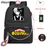 Weiyinxing Shoto Todoroki Boku No Hero Academia Book Bag Usb Charging Designer Backpack My Hero Academia Girls School Bag Mochila