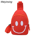 Weiyinxing Cute Cartoon Smiley Baby Backpack Children Boy Girl Chest Crossbody Bags Travel Harness Bag Adjustable Nylon Kids Chest Bag