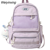 Weiyinxing Double Zipper Net Pocket Woman Backpack Fashion Waterproof Student Shoulder Bag For Teenage Girls Schoolbag Mochila