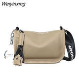 Weiyinxing Genuine Leather Large Capacity Women Shoulder Crossbody Bag 2023 High Quality Soft Cow Leather Female Handbag Messenger Sac