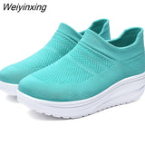 Weiyinxing Women Sneakers Mesh Flat Shoes Breathable Trainer Walking Platform Casual Sneakers Tenis Feminino Loafers Walking 2023