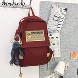Weiyinxing Large Capacity Fashionable Student Backpack High Quality Boys Girls Nylon Leisure Schoolbag Waterproof Shoulder Pack Cool