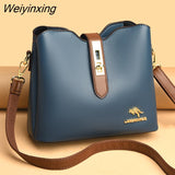 Weiyinxing Leather Cowhide High Capacity Shoulder Crossbody Bags for Women 2023 The New Luxury Handbags Women Bags Designer Handbags