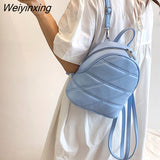 Weiyinxing Women's High Grade Leather Bag Jelly Bag Shoulder Messenger Bag Backpack Student Leisure Double Shoulder Bag Schoolbag