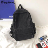 Weiyinxing Cute Women Corduroy Backpack Schoolbag For Teenage Girls Boys Book Laptop Rucksack Mochila Female Travel Schoolbag