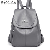 Weiyinxing Women Backpack Leather Leisure School Bags For Teenager Girls Lady Fashion Shoulder Bags High Quality Lady Travel Backpack