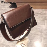 Weiyinxing Pattern PU Leather Crossbody Bags For Women 2023 Wide Shoulder Straps Brand Designer Shoulder Messenger Bag Handbags Totes