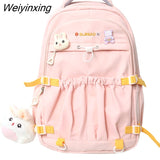 Weiyinxing Trendy Women Waterproof Laptop High Capacity School Bags Female Fashion College Backpack Cool Lady Cute Girl Travel Book Bag