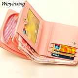 Weiyinxing Women Cute Cat Wallet Small Zipper Girl Wallet Brand Designed Pu Leather Women Coin Purse Female Card Holder Wallet Billetera