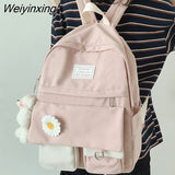 Weiyinxing College Student Backpack Cute Flower Nylon Women School Bag Lady Kawaii Backpack Female Fashion Bags Book Trendy Travel New