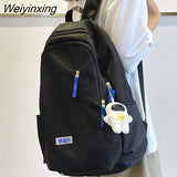 Weiyinxing Girl White Travel School Bag Fashion Cute Female College Backpack Women Nylon Laptop Book Bags Lady Student Backpack Cool