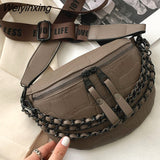 Weiyinxing Chain Waist Bag Phone Pack And Purse For Women Waist Belt Bags Stone pattern Female Fanny pack Fashion Brand Waist pack