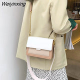 Weiyinxing Color Handle Bag PU Leather Handbags for Women 2023 Travel Simple Ladies Crossbody Shoulder Bag Female Messenger Bags