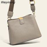 Weiyinxing Cow Leather Women Shoulder Crossbody Bag Fashion 3 Layer Ladies Small Bucket Handbag Genuine Leather Female Messenger Bag