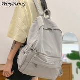 Weiyinxing Student Vintage Women Backpack Canvas Female Laptop Bag Travel Kawaii Ladies Backpack Girl Fabric School Bag New Fashion