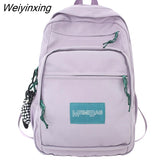 Weiyinxing Nylon Women Backpack Unisex Multi-pocket Laptop Backpack Large Capacity Student School Backpack for Girls Bookbags