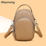 Weiyinxing Cowhide Bag For Women Designer Three Layers Of Large Capacity Ladies Handbag Fashion Genuine Leather Shoulder Crossbody Bag