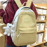 Weiyinxing Women Green Laptop Waterproof School Bag Female Fashion Lady High Capacity College Backpack Cute Girl Travel Book Bag New