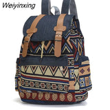 Weiyinxing Quality Women Canvas Vintage Backpack Ethnic Backpacks Bohemian Backpack Schoolbag