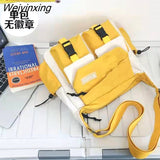 Weiyinxing Japanese Simple Messenger Bag Pouch Nylon Waterproof Canvas Handbag Shoulder Crossbody Bags for Women Men Satchels Bolsas