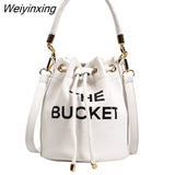 Weiyinxing The Bucket Bags for Women 2023 New Luxury Designer Vintage Small Women Shoulder Crossbody Bags Pu Leather Handbags Totes