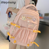 Weiyinxing Trendy Women Waterproof Laptop High Capacity School Bags Female Fashion College Backpack Cool Lady Cute Girl Travel Book Bag