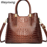 Weiyinxing Crocodile pattern Leather Shoulder Crossbody Bags for Women 2023 3 Layer Large Capacity Ladies Handbag Luxury Totes Sac